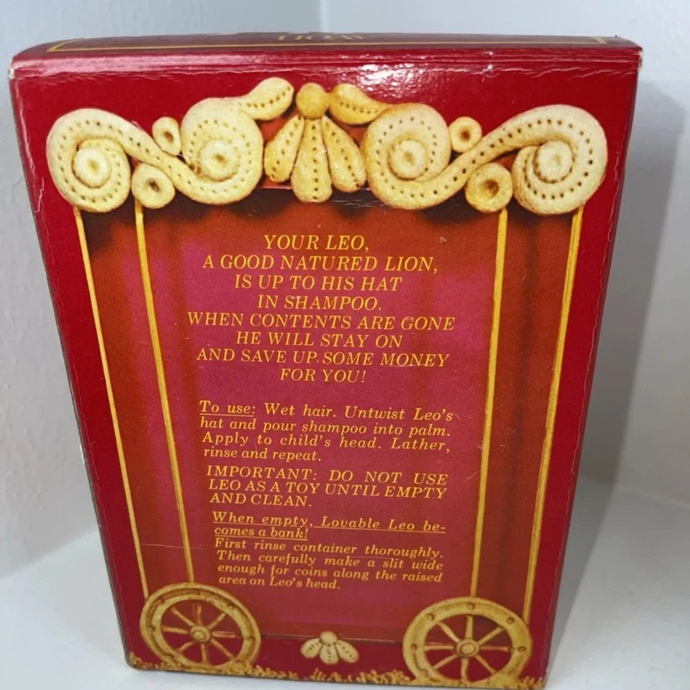 🆕Avon Vintage 1974 NOS boxed “Loveable Leo” Lion shampoo/ plastic bank kitschy‎